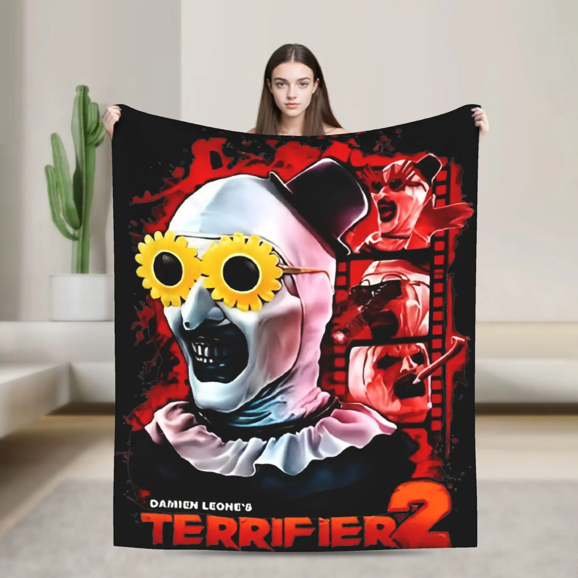 

Вязаные одеяла из фильма ужасов, шерстяное одеяло с изображением ужасов на Хэллоуин, летнее украшение для кондиционера, легкое покрывало