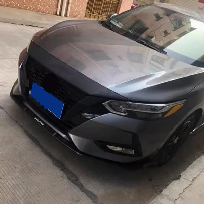 تصفيف السيارة ألياف الكربون غطاء المحرك الأمامي صب ملصقات لنيسان سيلفي 14th الجيل سنترا 2019 2020 2021 2022 2023