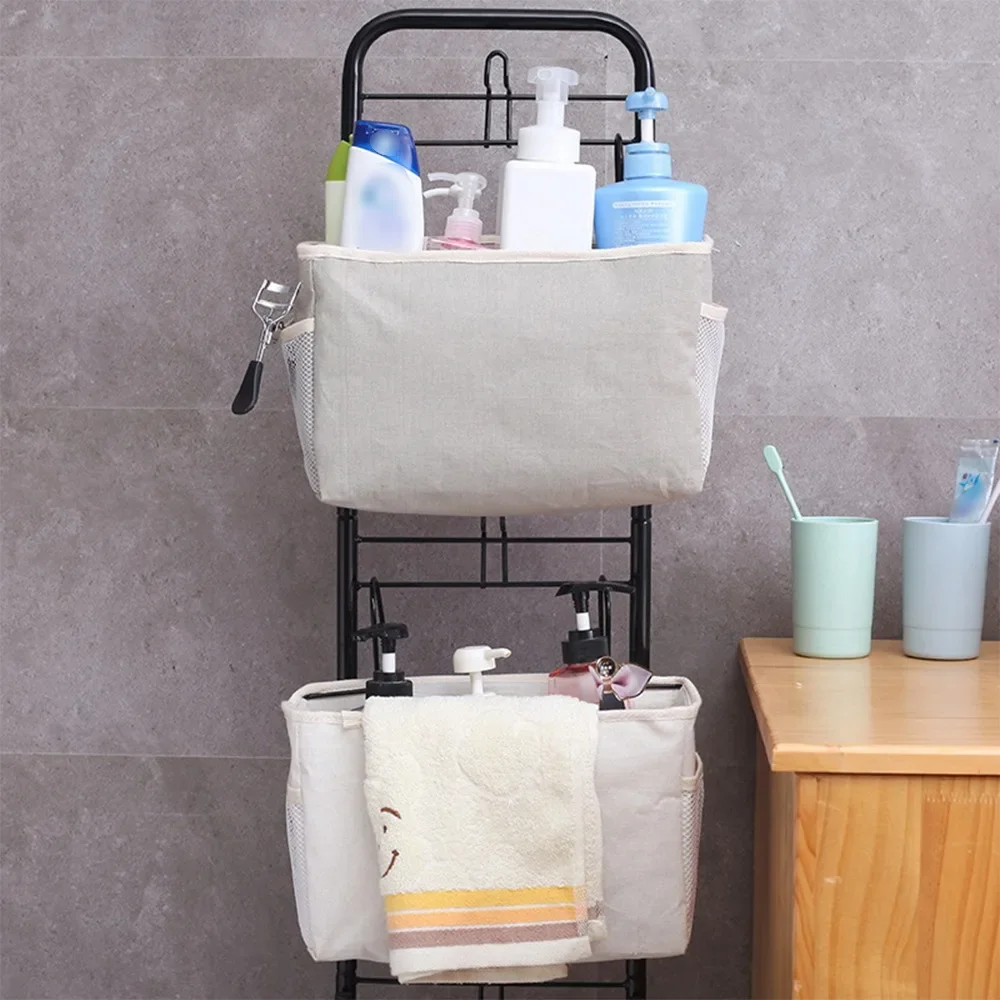 Canvas Bedside Hanging Pocket Storage Bag Bedroom Magazine Storage Pouch Diaper Caddy Toy Holder Baby Tissue Box Home Organizer