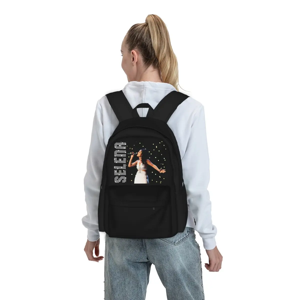 Sexy Selena Quintanilla Sakura Frauen Rucksack 3D Mode Student Schule Tasche Computer Rucksack Teenager Große Kapazität Rucksack