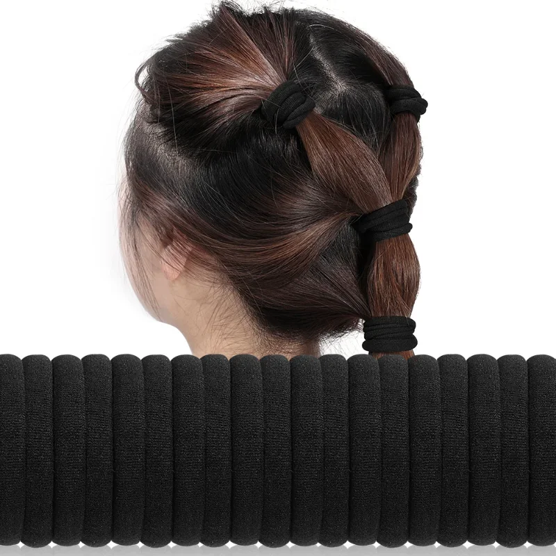 10-50pcs Women Girls Black Basic High Elastic Hair Bands Simple Rubber Ropes Scrunchies Headband Hair Tie Clips Ponytail Holders