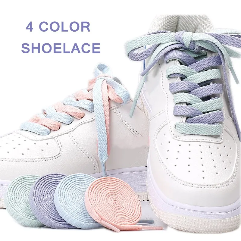 1pair Flats Shoelace for Sneaker Shoelaces Candy Color Shoelace for Women and Men Shoes Lace Shoe Accessories