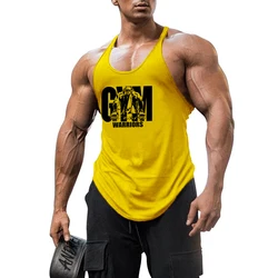 Bodybuilding Stringer Tank Top Men Cotton Gym Clothing Mens Fitness Racer Vest Summer Sleeveless Sportswear Workout Tanktop