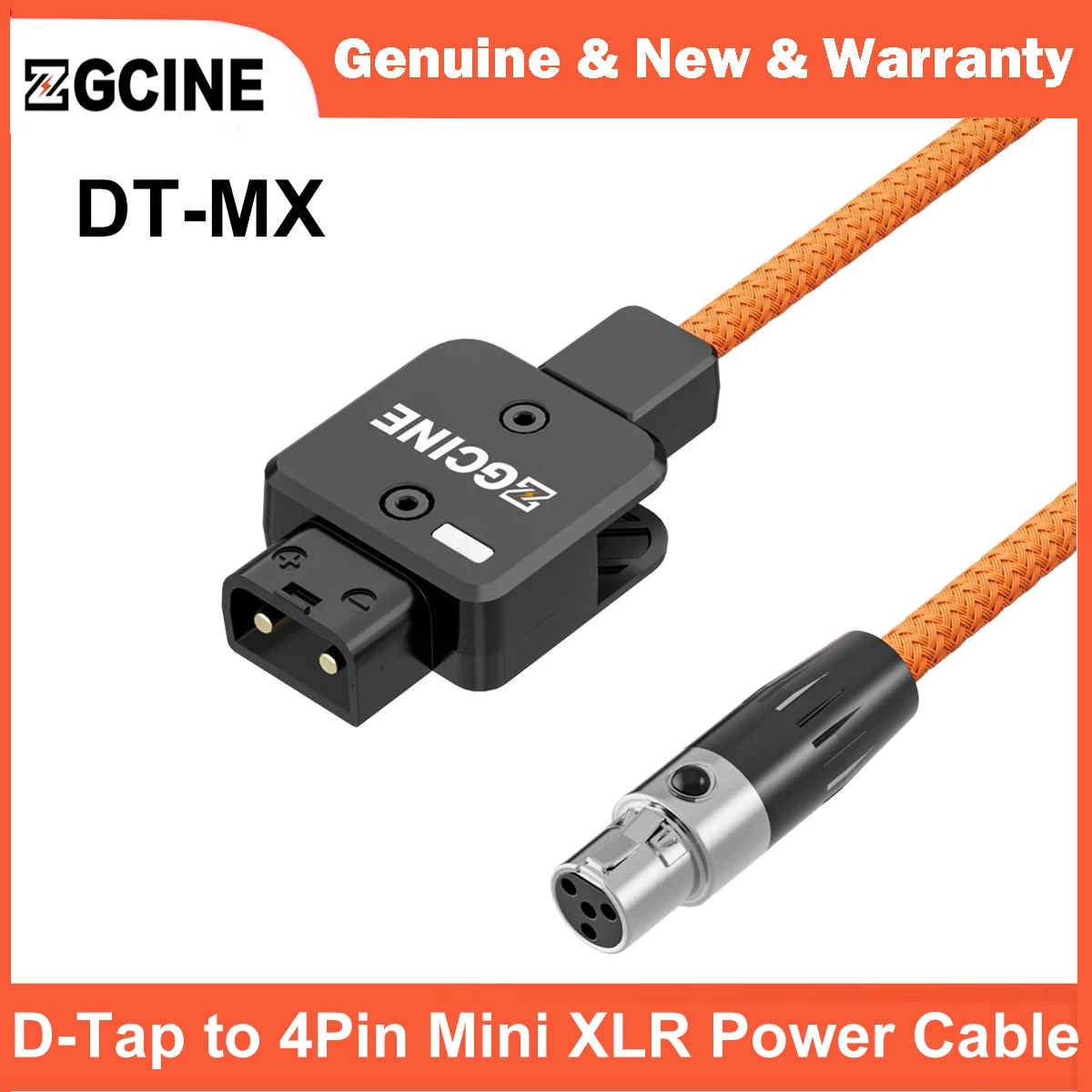 

ZGCINE DT-MX D-Tap to 4-контактный кабель питания Mini XLR, нейлоновая оплетка, 14,8 В, 150 Вт, макс. 60 см, индикатор защиты от обратного хода для мониторов TVLogic