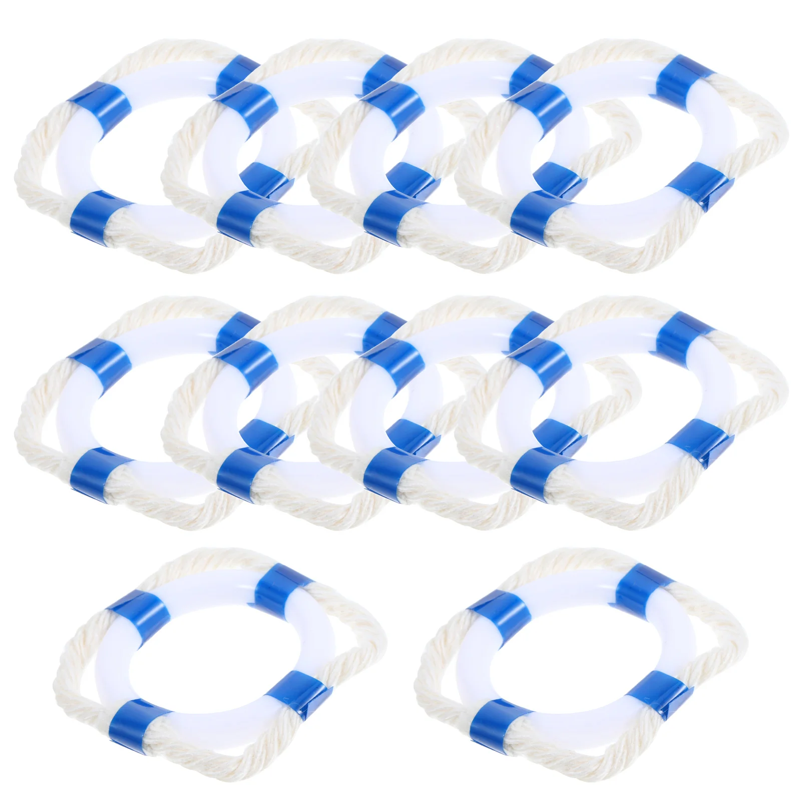 10 Pcs Mini Life Buoy Decoration House Decorations Swim Rings Plastic Miniature Decors Props Ornaments