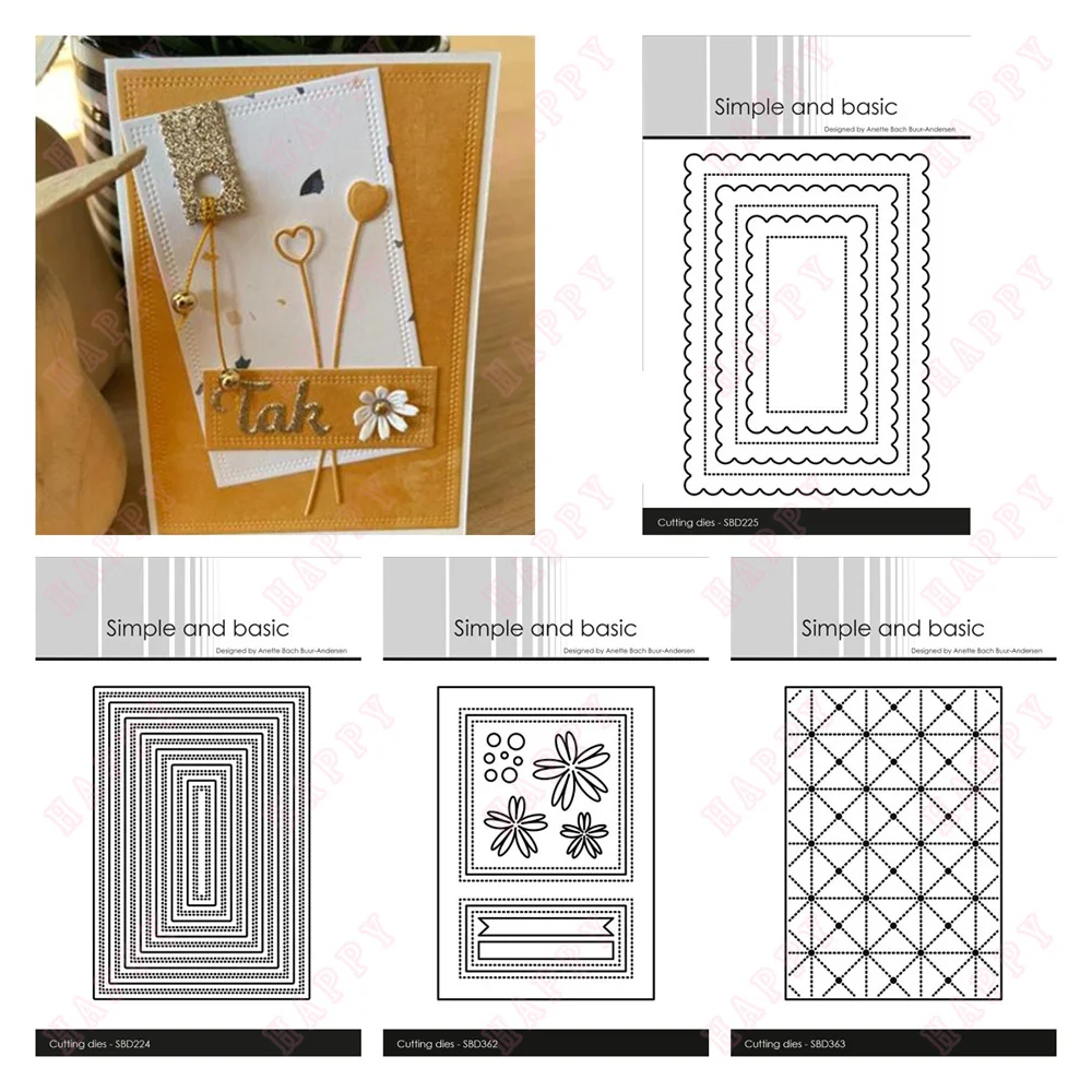 Double Pierced Rectangle 2023clear Metal Cutting Dies Sets for DIY Craft Making Greeting Card Scrapbook Decoration Greeting Card