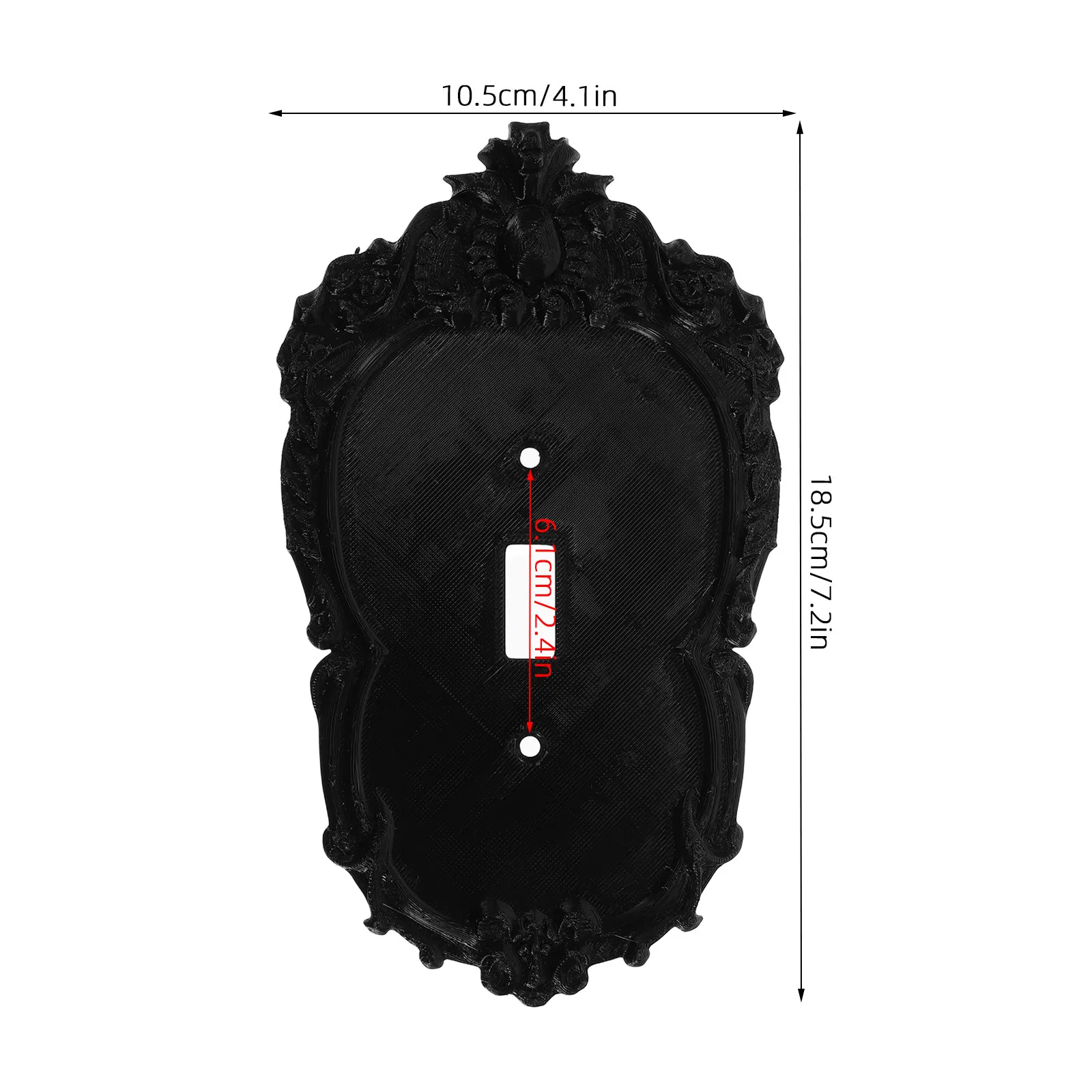 Vintage Carved Black Toggle Light Switch Cover Plate Baroque Gothic Matte Decorative Wall Plate for Bedroom Bathroom Single