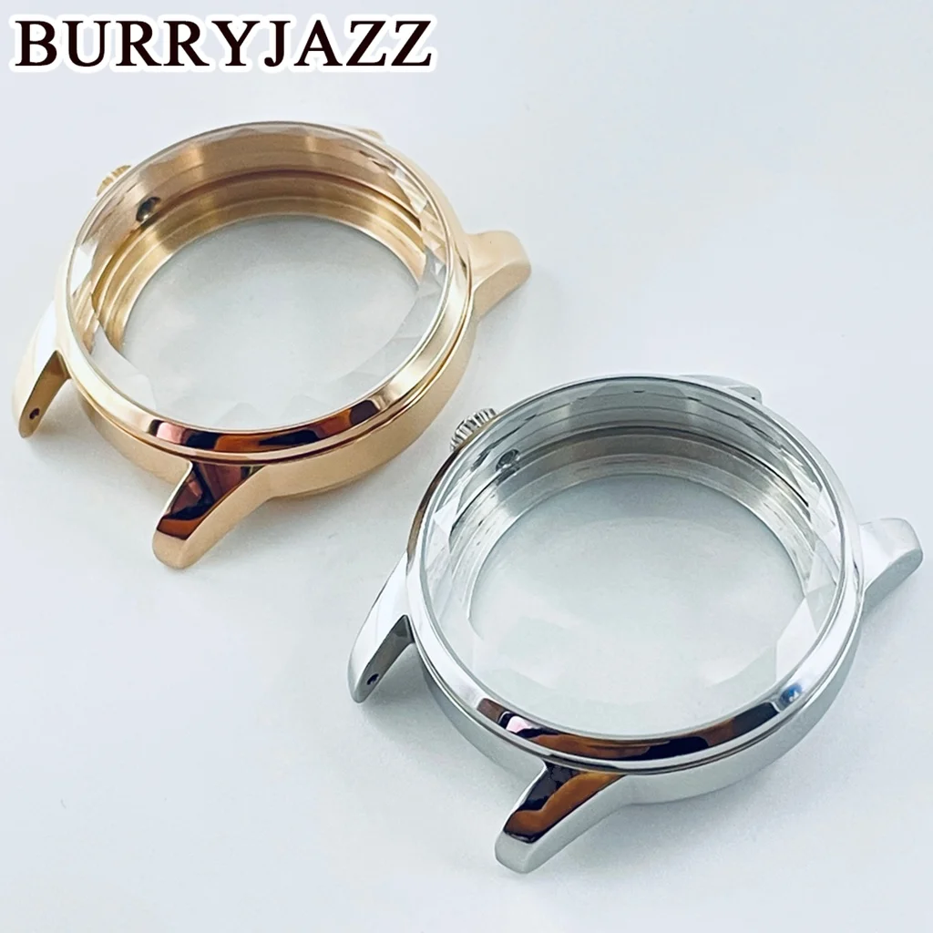 BURRYJAZZ 33 мм подходит для NH34 NH35 NH36 NH38 NH39 Коробка для часов с механизмом и бриллиантовым краем Стекло Женский женский коктейльный корпус из нержавеющей стали