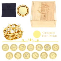 Personalized 13 pcs Spanish Arras Para Boda Catolica - 13pc Wedding Unity Coins with Diamond Heart Shaped Box