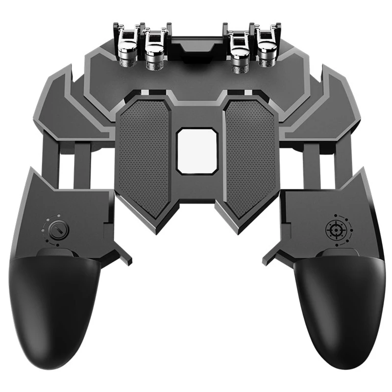 PUBG Controller AK66 Six Finger Gamepad Triggers Pubg Metal Trigger Joystick Control Pubg For IOS Android Mobile Phone Game Pad