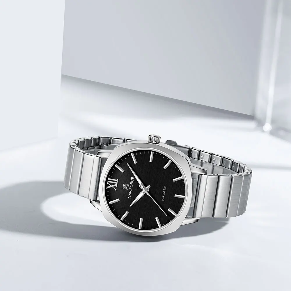 NAVIFORCE Luxury Quartz Watch for Women Elegant Stainless Steel Wrist Clock Waterproof Watches Luminous Ladies Dress Wristwatch