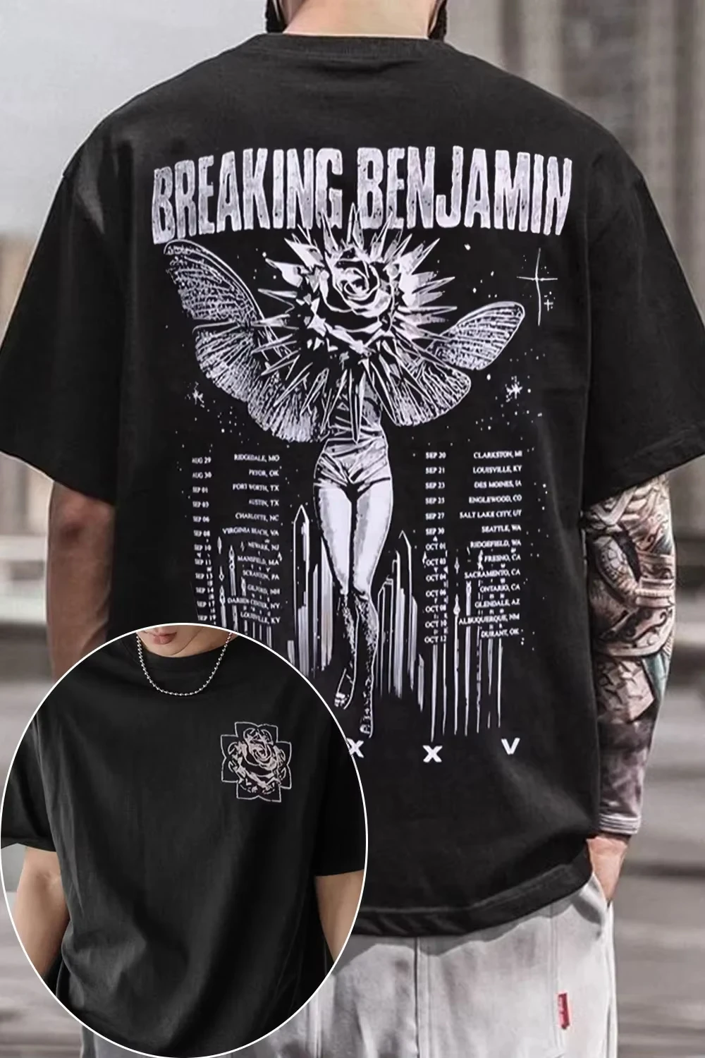 Breaking Benjamin Alternative Rock Band T Shirt Men Women Cotton Short Sleeve Summer Casual Retro Streetwear Graphic Tee O Neck