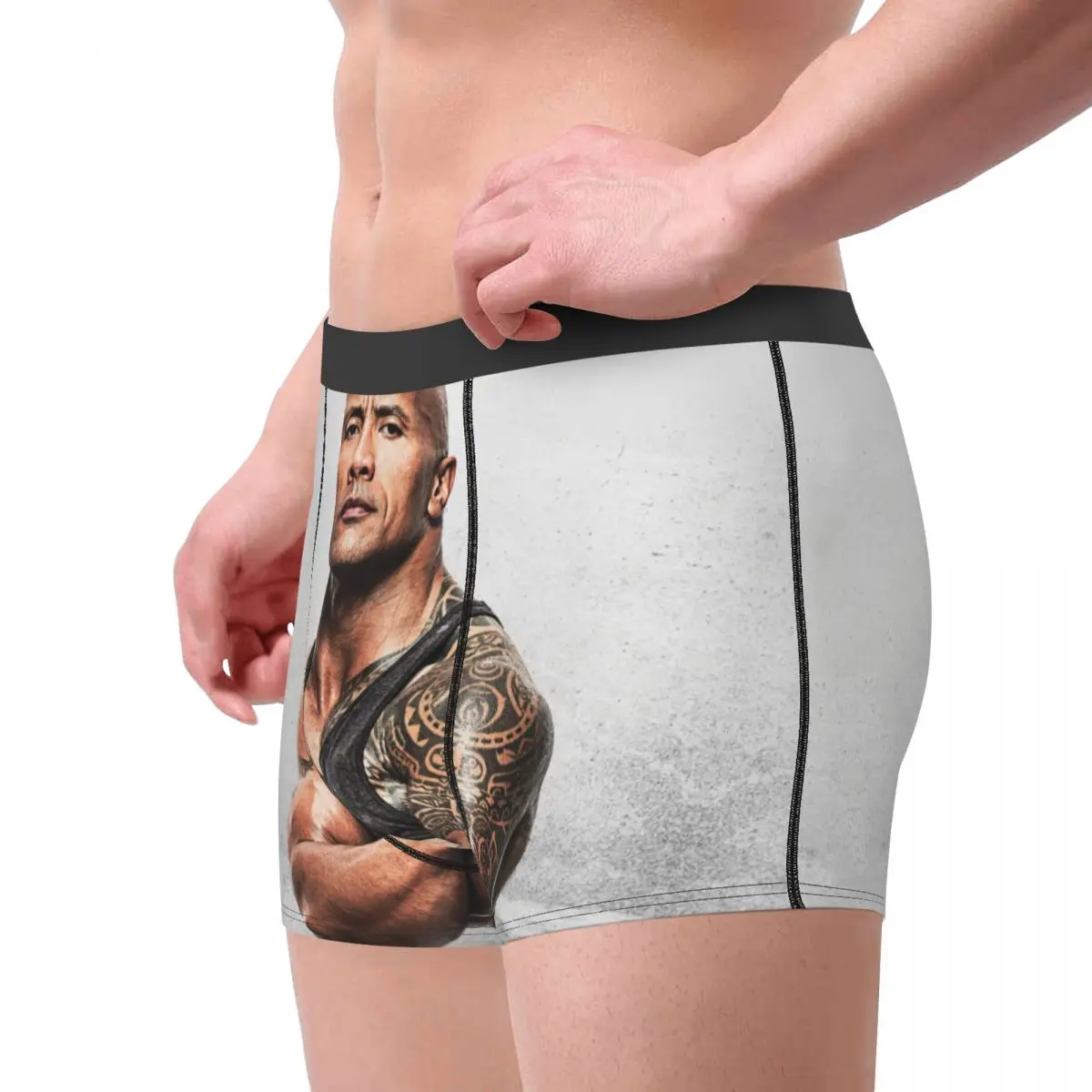 Custom The Rock Face Dwayne Boxers Shorts Mens Famous Actor Johnson Briefs Underwear Fashion Underpants