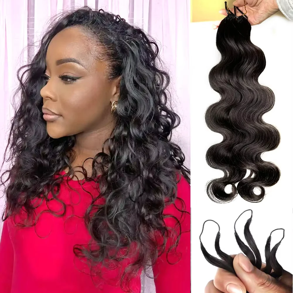 Extensions de cheveux humains au crochet Body Wave Miracle Knots pour tresses bohèmes, cheveux humains bruts, cheveux au crochet effet plume