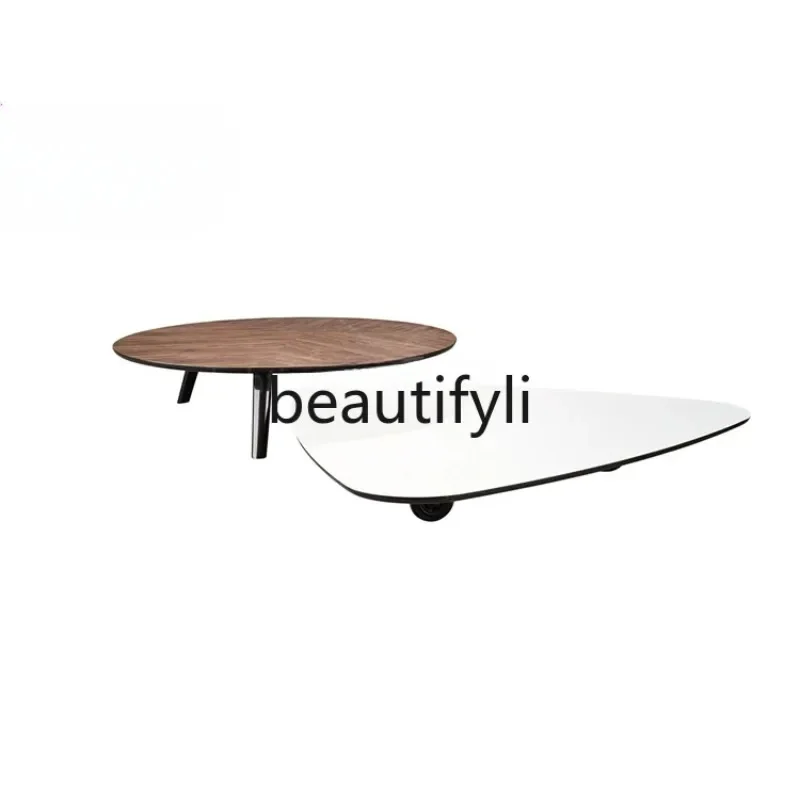 

Wabi Silent Wind Special-shaped Triangular Coffee Table Solid Wood Edge Flower Table