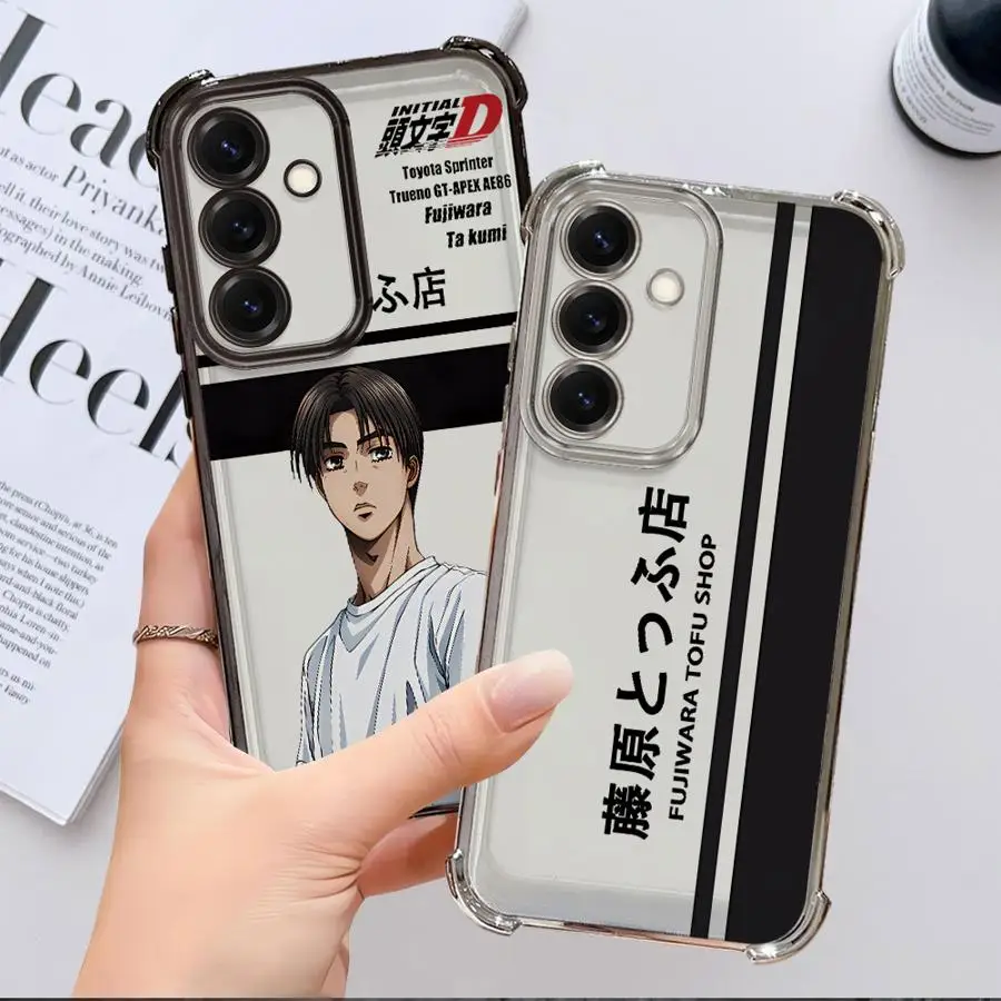 

Case for Samsung Galaxy A13 A15 A21s A35 A36 A52 A17 A24 A25 A16 A26 A33 Clear Cover Anime InitialS D Car