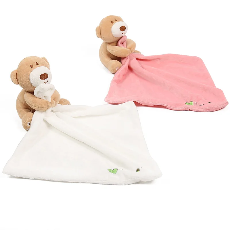 Bear Creative Modeling Cartoon Cute Boy and Girl Soft Non-shedding Cotton Comfortable Gauze Comforter Baby Sleeping Doll