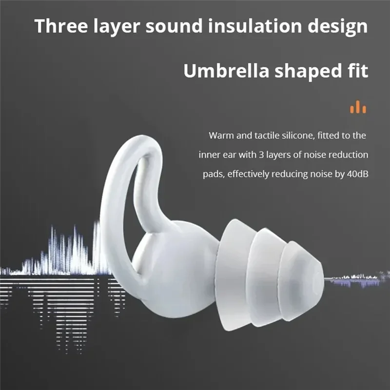 

AA08-Soundproof Earplugs Three Layer Silicone Earplugs Waterproof Swimming Ear Plugs Sleep Noise Reduction Comfortable Durable E