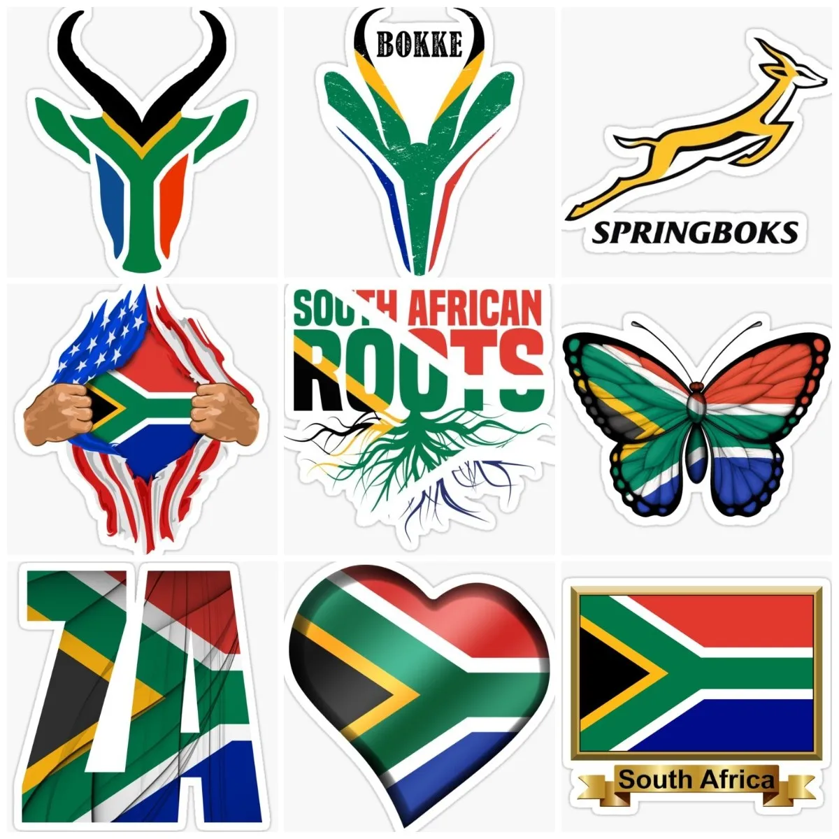 

Creative South African ZA Antelope Flag Sticker for Motorcycle Van Bicycle Laptop Truck Wall Door Window Glass Camper PVC Decal