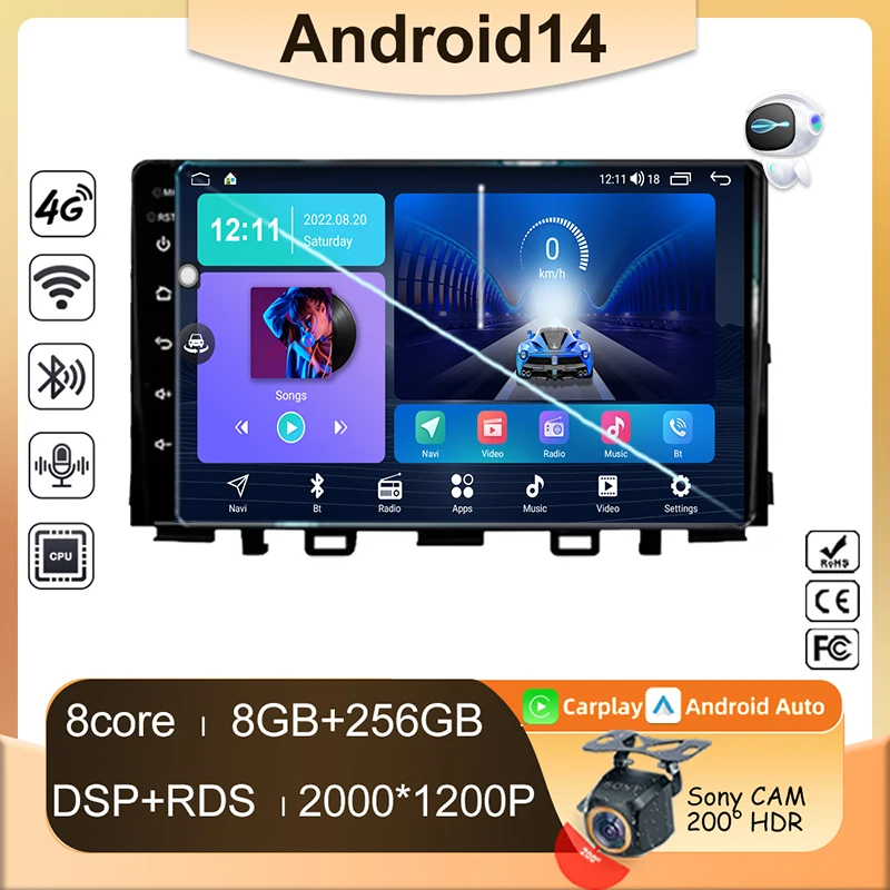 

Auto Multimedia GPS 9" Car Radio For Kia RIO stonic 2017 2018 2019 2020 2021 2022 Android Navigation Carplay 2din DVD Screen