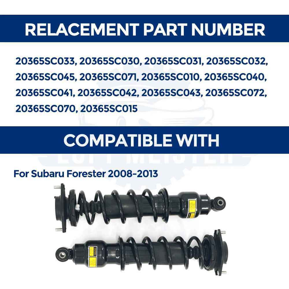 Luft Meister Rear Suspension Shock Absorber Strut for Subaru Forester 20 08 09 10 11 12 2013 Hydraulic Suspension Replacement