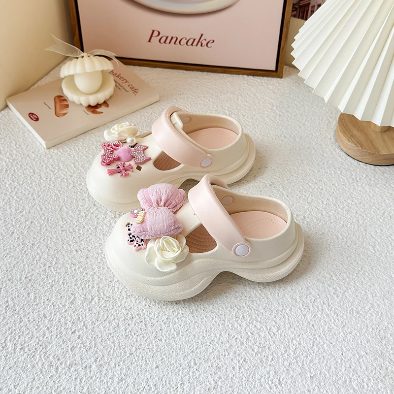 Waterproof Home Slippers Kids Fashion DLY Decoration Soft Soled Non-slip Sandals Summer New Design Shoes Baby Girls EVA Slippers