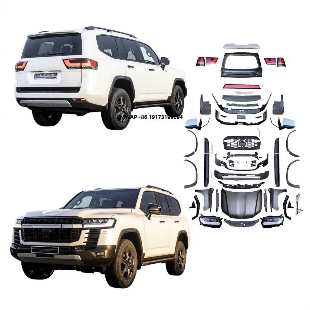 New Car Bodykit for Land Cruiser LC200 2008-2020 Upgrade LC300 GR Sport 2025 Style Bumpers Lamps Bolt-On PP+ABS for