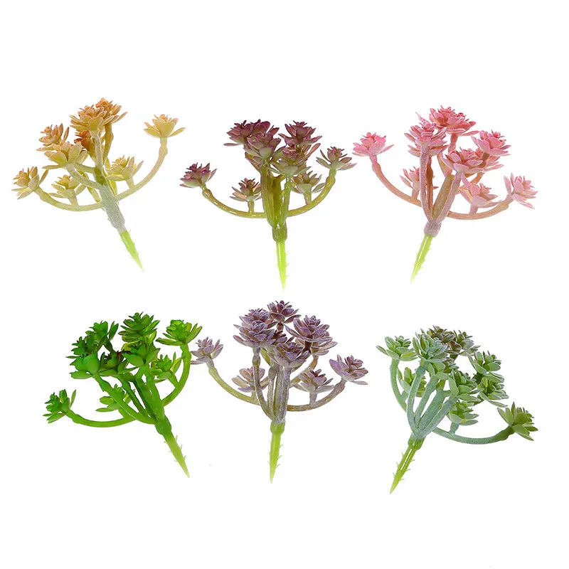 8x9cm Xian Ren Ke Kleine Künstliche Sukkulenten Pflanzen DIY Blumenarrangement Zubehör Desktop Mini Bonsai Blumenköpfe