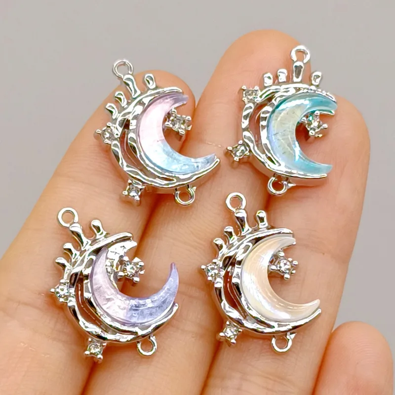 

50pcs/lot alloy metal color moon charms pendant accessories for bracelet earring DIY Hot Trendy jewelry making