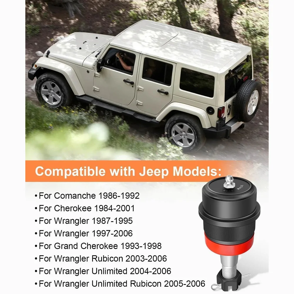 Heavy Duty Replacement Ball Joints Compatible with Jeep TJ XJ YJ ZJ 1987-2006, Replaces 10642, Fits for Dana 30/44 Axles