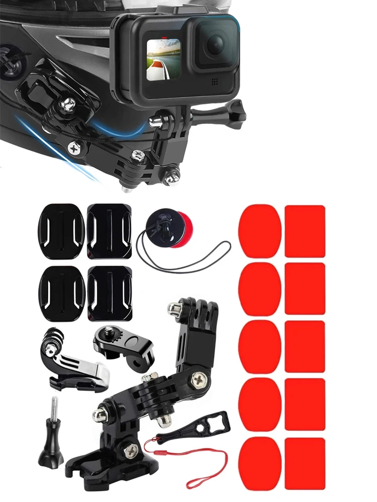 AliExpress EXSKOF Motorcycle Helmet Accessories Kit Chin Mount Bracket Bike Holder for GoPro Hero 13 12 11 10 9 SJCAM AKASO DJI Osmo Action Camera