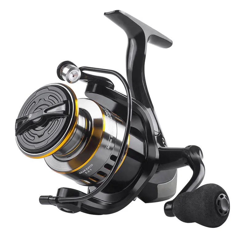 1 Piece Two-Hand Rotating Fishing Reel, He1000-7000 Series, 5.2:1 Gear Ratio, 22.05lb Extraction, Smooth and Sensitive Aluminum Alloy Body, Pa Nylon, Left/Right Hands Can Be Changed, Suitable for Freshwater and Saltwater