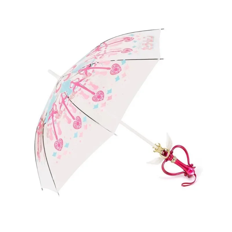 Sailor Moon Umbrella Glowing Fairy Magic Cane Variety Sakura Cute Cute Girl Transparent Long Handle Princess Umbrella