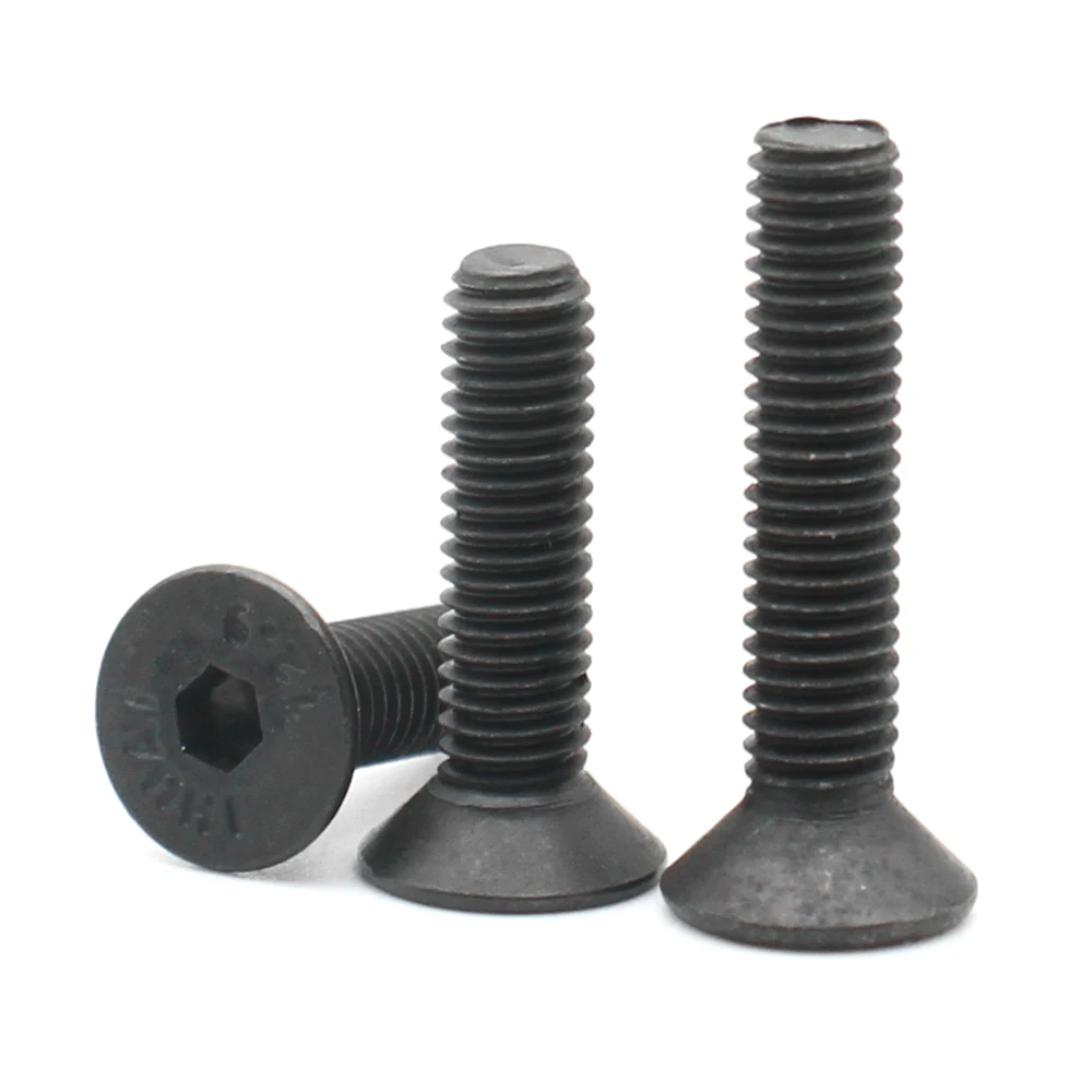 20/50 個 M2 M2.5 M3 M4 M5 M6 M8 DIN7991 ブラックグレード 10.9 鋼六角六角穴付き皿頭六角ネジボルト