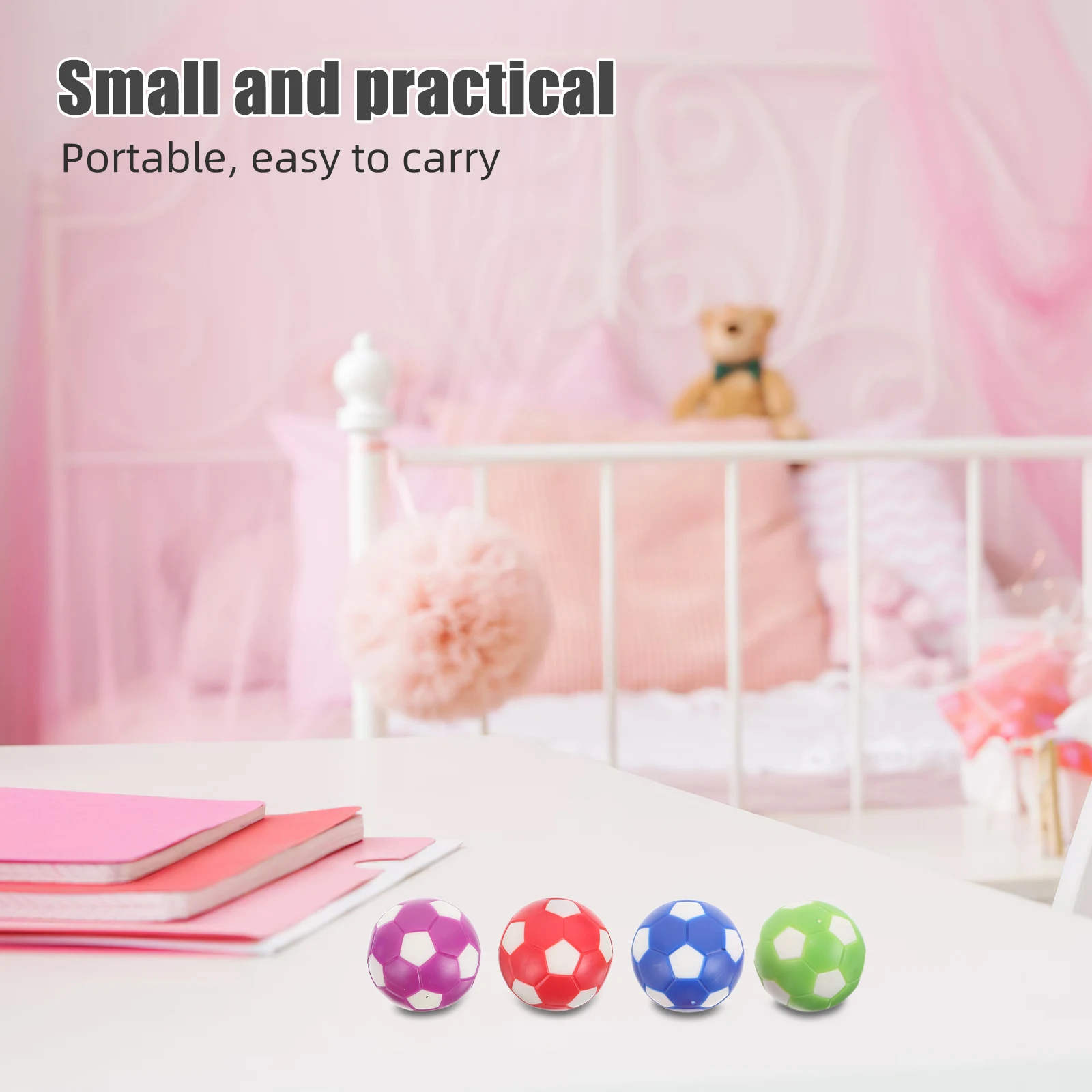 

16pcs Foosball Table Soccer Balls 28Mm Assorted Colors Replacement Tabletop Accessories Mini Footballs Durable Smooth Surface