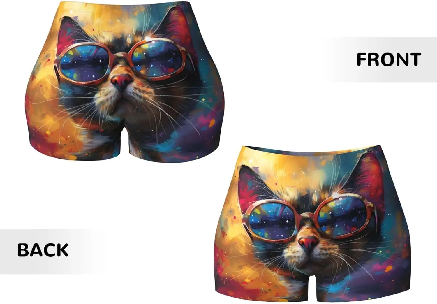 Pantaloncini da allenamento senza cuciture da donna Cool Cat con occhiali da sole Biker Running Gym Yoga Pantaloncini in spandex per donna