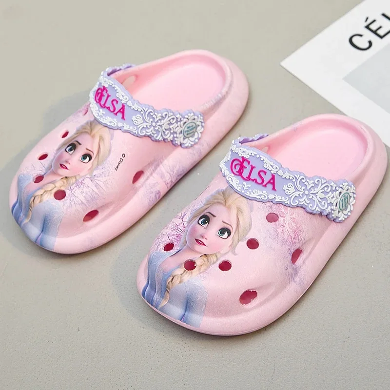 Disney Princess Frozen Elsa Summer Children\'s Slipper Kids Sandals Girls Garden Shoes Waterproof Slippers Hole Shoes