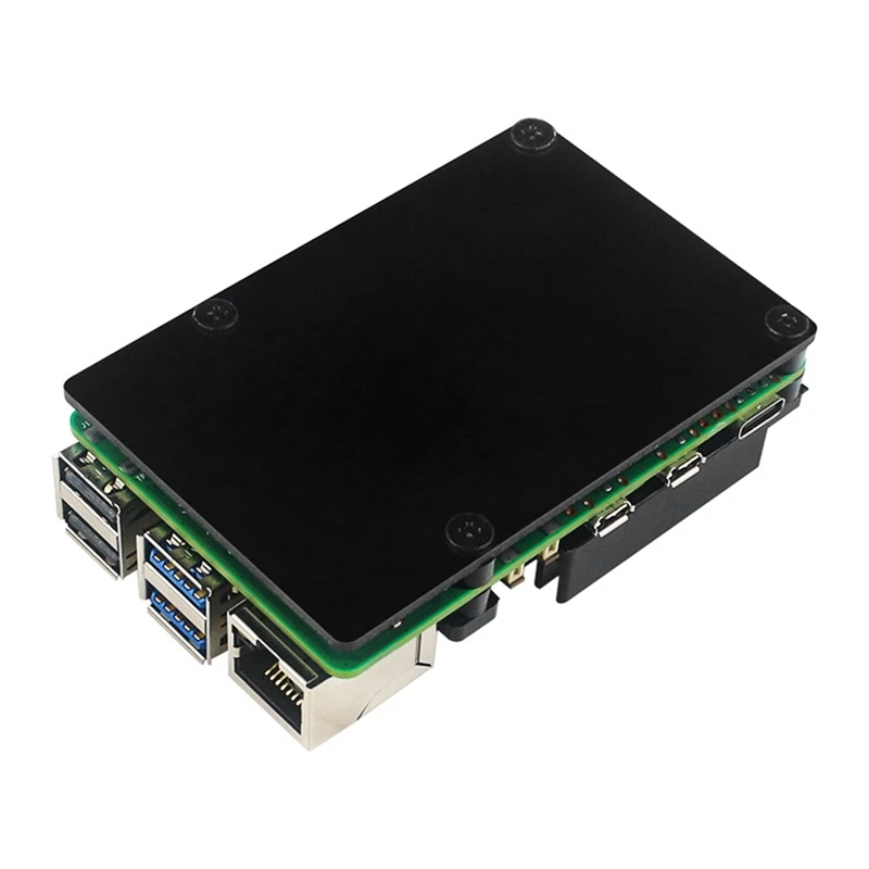 1 PCS CNC Case Active And Passive Cooling Cooling Fan Case Black Aluminum Case Rpi 5 Metal Case For Raspberry Pi 5