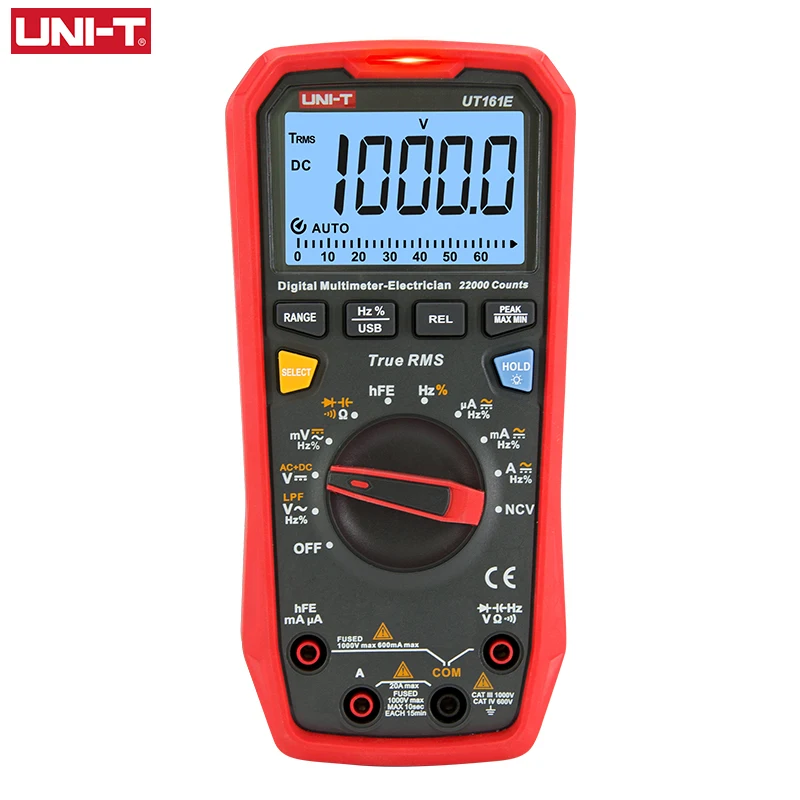 Multímetro Digital Inteligente Uni-t Ut161b Ut161e Ut161d Teste Profissional True Rms ce Voltímetro Ferramentas Elétricas ac dc Medidor de Tensão