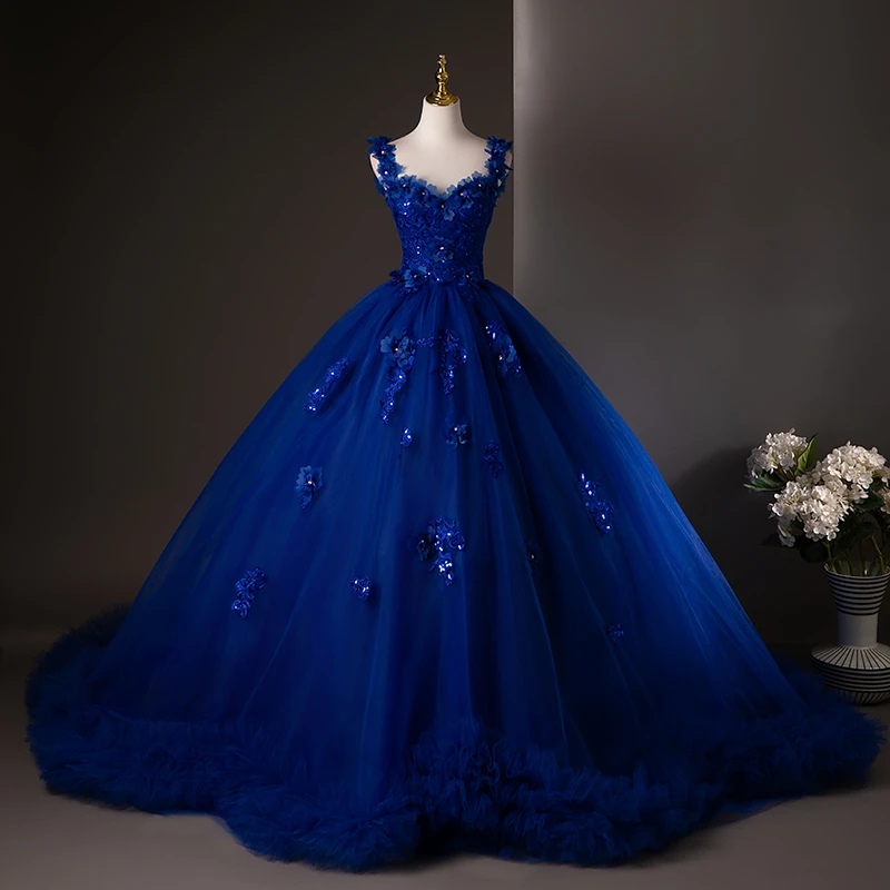 Cheap 15 Quinceanera Dresses Ball Gown With Train Puff Party Dress Prom Dress Customized 15 Year Old Dresses For Quinceanera