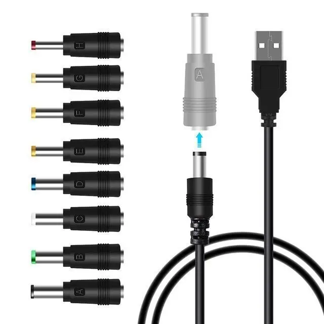 2Pcs USB to DC 3.5mm Power Cable, Round Hole Charging Cord for Small Fan, Speaker and Other Devices