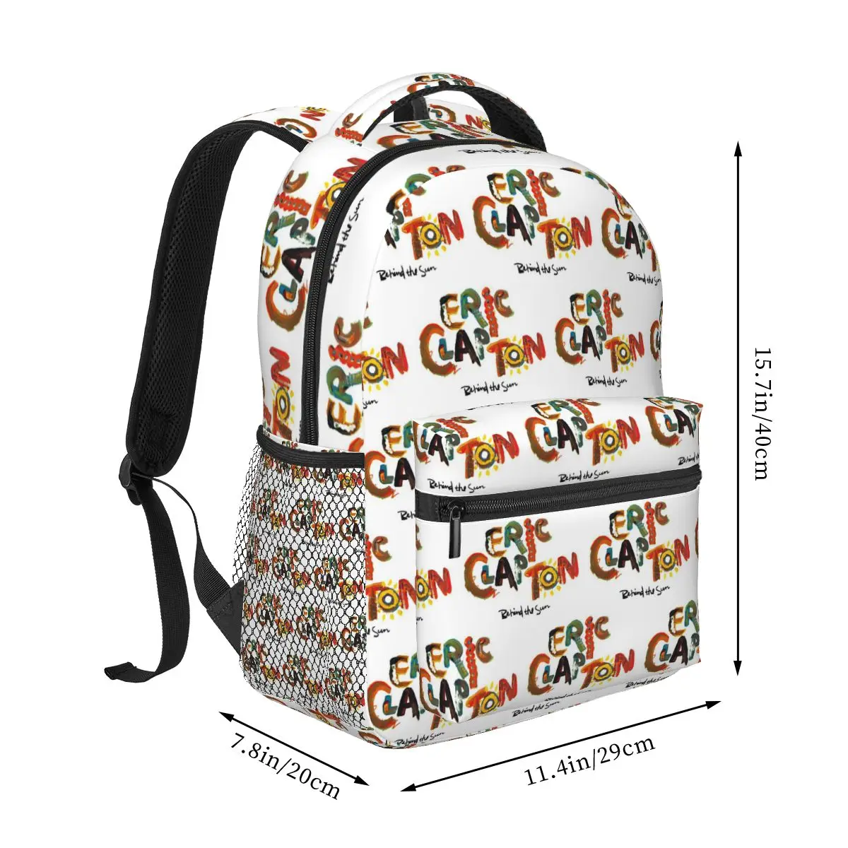 Eric Clapton Guitar Rock Nostalgic Backpack Student Boys Girls BookBag Children School Bag Laptop Shoulder Bags for Men Women