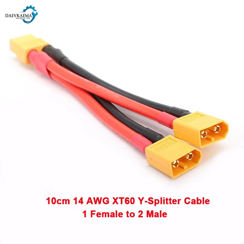 1-10pcs XT60 Parallelle Batterij Connector Mannelijke/Vrouwelijke Kabel Dual Extension Y Splitter 14AWG Siliconen Draad voor RC Batterij Motor