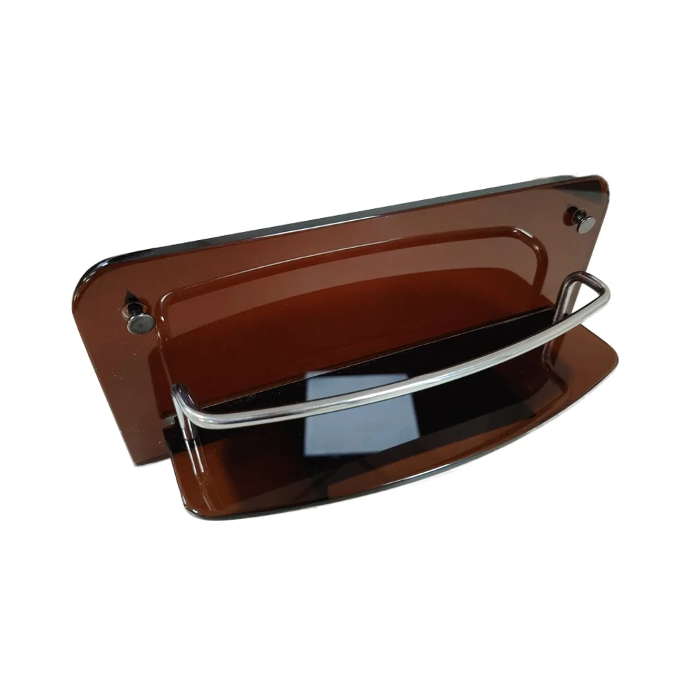 Clear Brown Acrylic Storage Rack for RV Accessories, Durable Telescopic Tabletop Tool and Gear Storage Rack