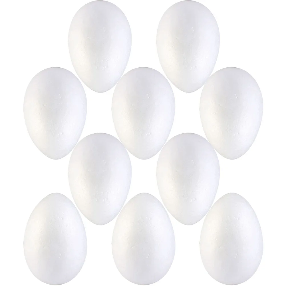 

10 Pcs Foam Egg Decorations Premium White Foams Eggs Easter Crafts DIY Projects Kids Painting Graffiti Festive Ornaments