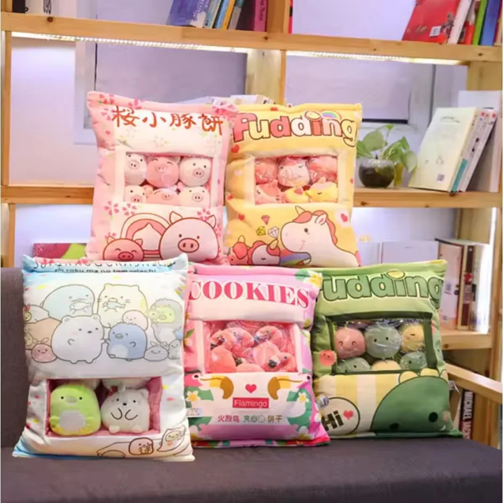 Cartoon Bag Of Snacks Doll Pillow Nnet Red Ins Snack Bag Plush Toys Creative Sofa Chair Cushions