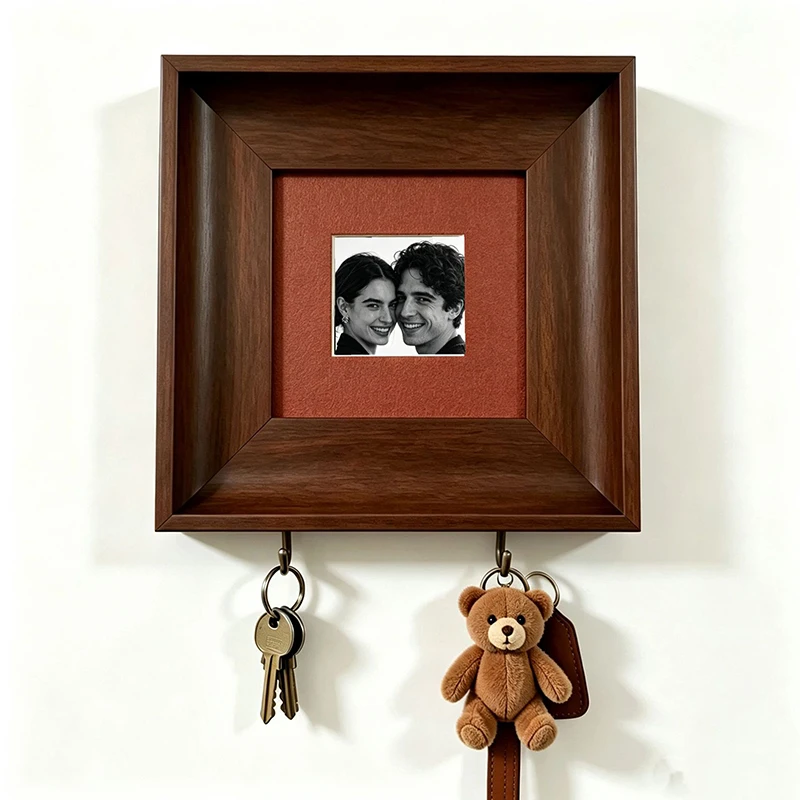Kreativer Schlüsselhalter mit Haken, Bilderrahmen, zur Präsentation von Paarbildern, zur Wandmontage, zur Dekoration des Eingangsbereichs, Schlüssel-Organizer, Aufbewahrungsregal, Geschenk für Zuhause. – Detail 11