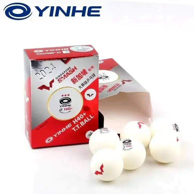 Yinhe WTT Ping Pong Balls Original 2024 Singapore Grand Slam Table Tennis Balls Seam H40+ ABS New Materials Ping Pong Balls