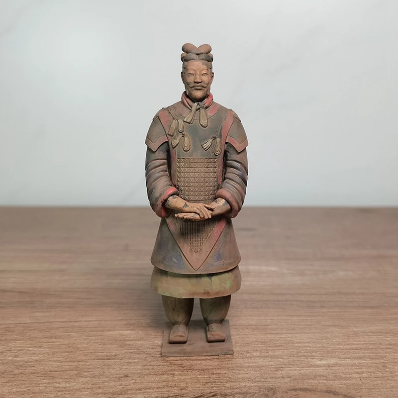 Ornements de Kokors et de chevaux en terre cuite peints à la main, mini modèle de bureau de la dynastie Qin chinoise, Sir Als