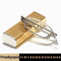 Fashion Mini Folding Portable Reading Glasses Ultra Light HD Eyeglasses for Elderly Luxury  Anti Blue Light Presbyopia Glasses